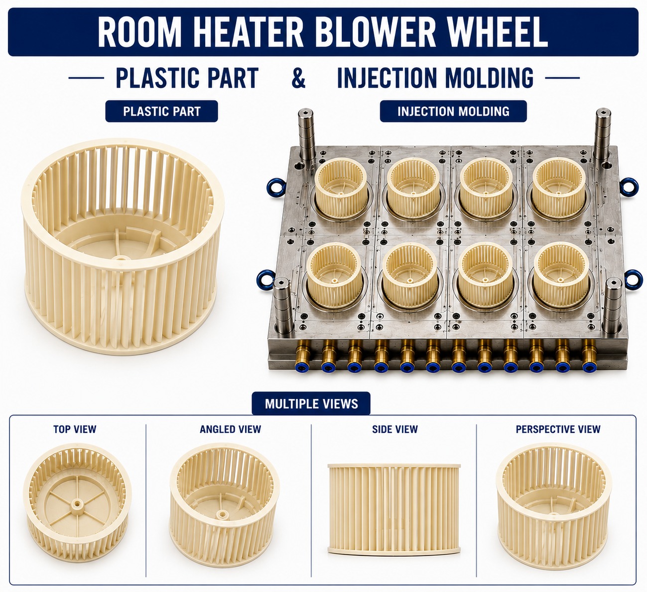 Room Heater Plastic Blower Wheel Mould and Moulding Service